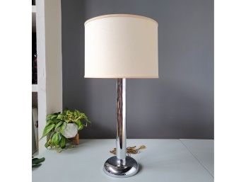 60s Walter Von Nessen Style Modern Chrome Lamp