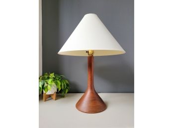 Tall 70s Danish Solid Teak Table Lamp
