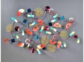 Late 80s Welded Metal Abstract Wall Sculpture