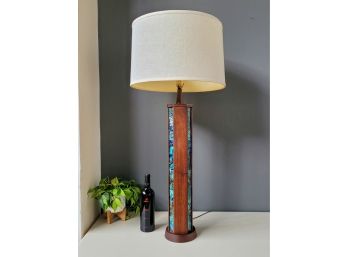 Huge 60s Teak & Walnut Table Lamp