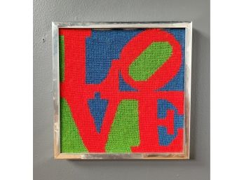 Robert Indiana Love Embroidered Needlepoint Art
