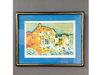 Guy Charon 'Breton Harbor' Mid Century Post Impressionist Lithograph