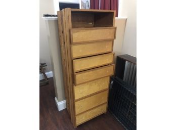 Pine Cabinet With Drawers And Open Shelf