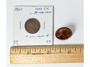 Collectible 1925 Extra Fine Penny And A Bonus Penny Pin