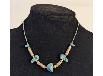 Unique Blue And White Stone Necklace