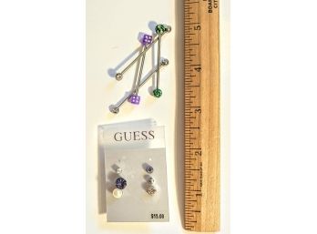 Collection Of Guess Stud Earrings And Micelaneous Things