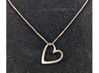 Patinated Heart Sterling Silver 18 Chain