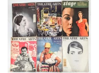 Stack Of 5 Theater Arts And 1 Stage - Monthly Performing Arts Vintage Magazines