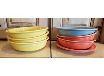 Six Fiestaware Bowls And One Plate