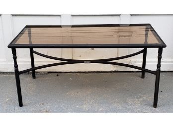 Martha Stewart Living Outdoor Metal And Glass Top  Coffee Table