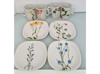 Floral Portraits By Henry Evans For Block/Langenthal, Switzerland Mugs And Breakfast Plates