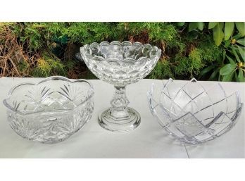Three Distinct Crystal Bowls