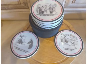 New Yorker Coasters Set Of Six, With Box Plus Brand New Cheese Board And Utencils