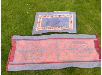 Two Antique Needlepoint Tapestries Early 1900's