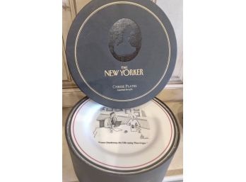 Six New Yorker Cheese Plates (never Used Still In Box)
