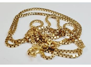 14k Italian Yellow Gold Box Link Chain Necklace