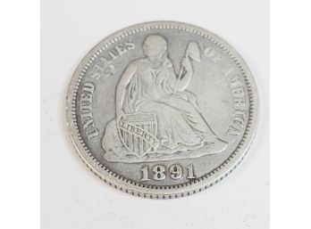 1891-o Seated Liberty New Orleans Dime SILVER (better Date And Mint Mark)