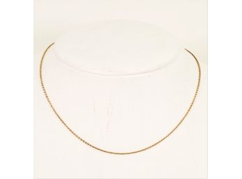 18K 750 Yellow Gold Unisex 16.5' Chain Necklace - Weighs 2.64 Dwt