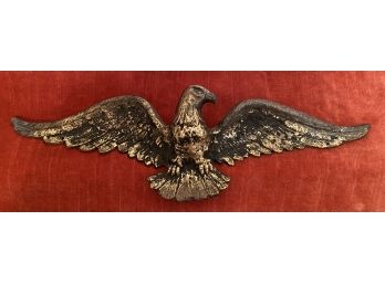 Vintage Iron American Eagle Antiqued Gold Mount On Building Wall 5/1/2 X 19