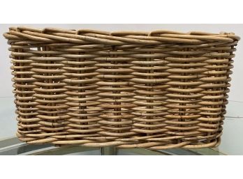 Natural Honey Rattan Wicker Rectangular Storage Basket 18 X 22 X 11 H