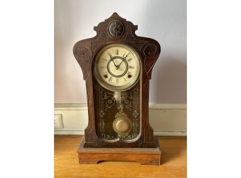 Lovely Antique Mantle Clock With Original Key