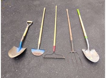 Five More Metal Tools / Shovels, Edger, Pitch Fork And Rake For Your Gardens Pleasure