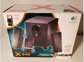 Logitech X-240 Subwoofer Computer Speaker System In Box