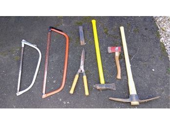 Saws, Pick Ax,  Leveler, Grass Cutte4r Wood Splitter, Pruning Clips