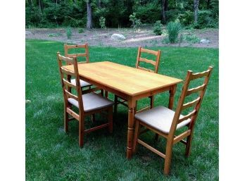 Vintage Pine Table And 4 Chairs Nicely Made From Italy