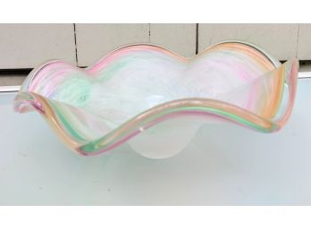 Very Pretty Pastel Sherbert Swirl Decorative Glass Bowl