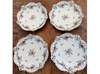 4 Vintage  Rosenthal Scalloped Porcelain Candy Dishes Or Dessert Plates - Rare!!