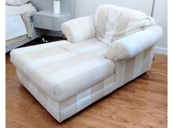 Taupe And Cream Chaise Lounge