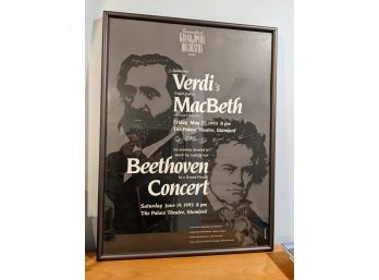 Framed Poster Of Verdi's Macbeth At The Palace Theater, Stamford, CT