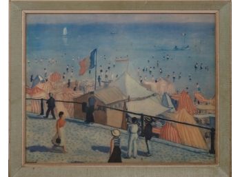 Framed Victorian Le Plage DeFecamp By Albert Marquet