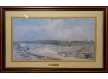 Breezy Day Off Point Henry Framed Art Print By Walter Withers