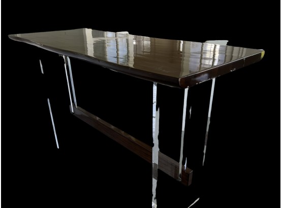 Interlude Home Lucite Ebony Floating Console Table Bar   (LOC: FFD 2)