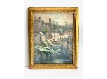 Below The Chateau Wall, Clisson, France / Emma Lampert Cooper 1855-1920 Framed Watercolor  (LOC: FFD 1)