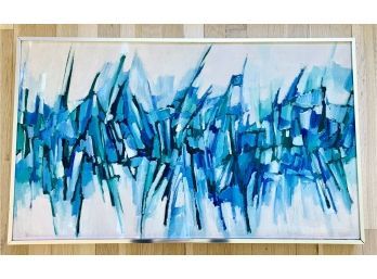 Beautiful Blue Original Abstract Painting  (LOC: FFD 1)