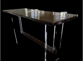 Interlude Home Lucite Ebony Floating Console Table Bar   (LOC: FFD 2)