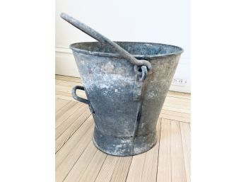 Rustic Antique French Coal Bucket W/ Weight  (LOC: FFD 2)