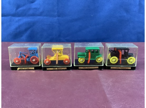 Set Of 4 Vintage Cars In Plastic Cases