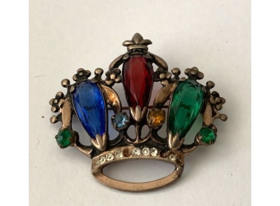 Vintage Sterling Crown Pin