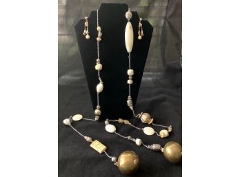 Versatile Cynthia Jean Wrapped Necklace Or Belt And Earring Set (CJ03)