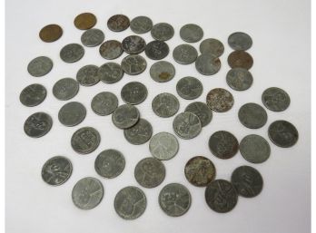 Roll Of 49 Steel 1943 US Wheat Cents Plus 2 Regular Wheats - Tough Coins To Find Now