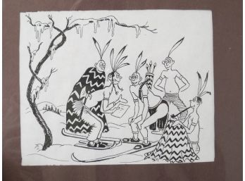 Theodore Seuss Geisel (Dr. Seuss) Sketch Drawing Print Copy, One Of Only A Few Known