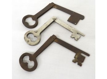 Lot Of 3 Folding Skeleton Keys - Nicely Sized Too!