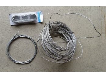 Lot Of Braided Wire Cable - Tie Downs, Fencing, Suspension, Etc.