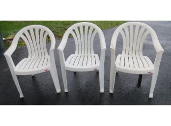 3 Rubbermaid Outdoor Deck / Yard Chairs - Heavy Duty