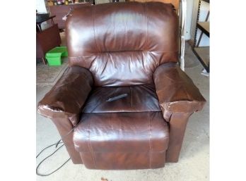 Brown Leather Power Recliner W/Stand Up Function