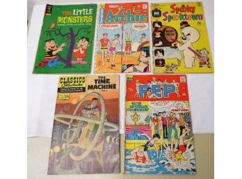 5 Vintage Comic Books - Archie, Pep, Classics Illustrated, Etc.